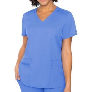 Med Couture Touch Women's V-Neck Knit Back Top, Teal, Veil Color Sz XS